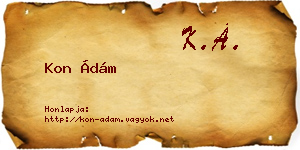 Kon Ádám névjegykártya